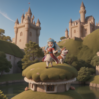 Image For Post Anime, flying carpet, yeti, dog, medieval castle, fairy, HD, 4K, AI Generated Art