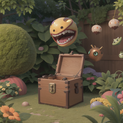 Image For Post Anime, scientist, laughter, treasure chest, alien planet, garden, HD, 4K, AI Generated Art