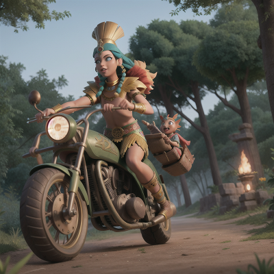 Image For Post Anime, haunted mansion, enchanted forest, pharaoh, tribal warriors, motorcycle, HD, 4K, AI Generated Art