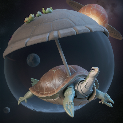 Image For Post Anime, surprise, turtle, bird, alien planet, space, HD, 4K, AI Generated Art