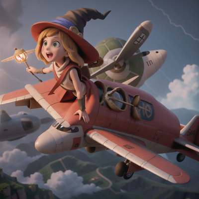 Image For Post Anime, ancient scroll, airplane, storm, witch, turtle, HD, 4K, AI Generated Art