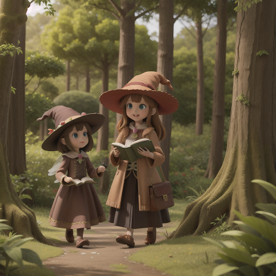 Image For Post Anime, book, forest, witch, fairy, city, HD, 4K, AI Generated Art