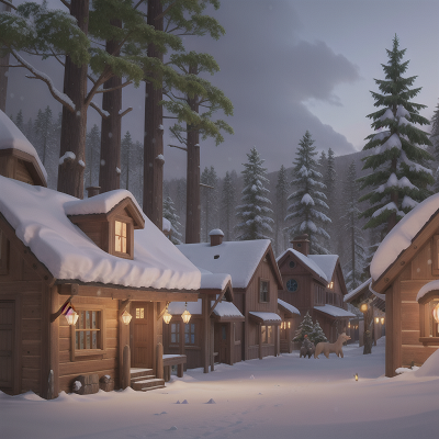 Image For Post Anime, wild west town, enchanted forest, snow, laughter, cathedral, HD, 4K, AI Generated Art