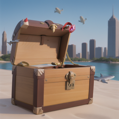 Image For Post Anime, airplane, city, treasure chest, shark, hat, HD, 4K, AI Generated Art