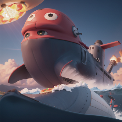 Image For Post Anime, submarine, force field, pizza, whale, train, HD, 4K, AI Generated Art