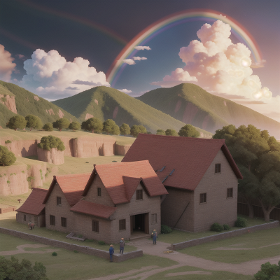 Image For Post Anime, earthquake, rainbow, king, archaeologist, farmer, HD, 4K, AI Generated Art