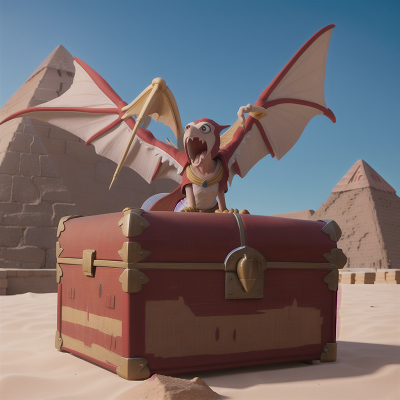 Image For Post Anime, pterodactyl, circus, success, pyramid, treasure chest, HD, 4K, AI Generated Art