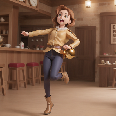 Image For Post Anime, time machine, coffee shop, jumping, hero, golden egg, HD, 4K, AI Generated Art