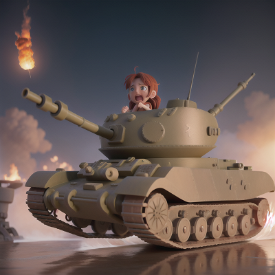 Image For Post Anime, tank, crying, hovercraft, alien, magic wand, HD, 4K, AI Generated Art