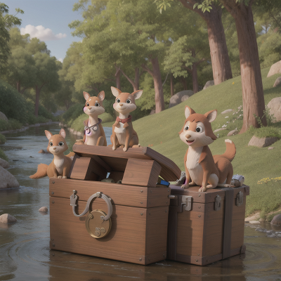 Image For Post Anime, river, map, treasure chest, doctor, kangaroo, HD, 4K, AI Generated Art