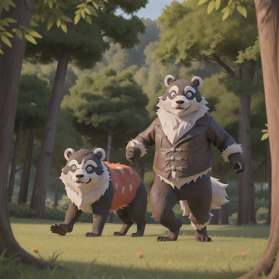 Image For Post Anime, helicopter, farm, forest, panda, werewolf, HD, 4K, AI Generated Art