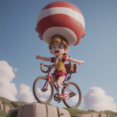 Image For Post Anime, bicycle, anger, circus, rocket, hail, HD, 4K, AI Generated Art