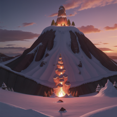 Image For Post Anime, avalanche, lava, sunset, wizard's hat, circus, HD, 4K, AI Generated Art