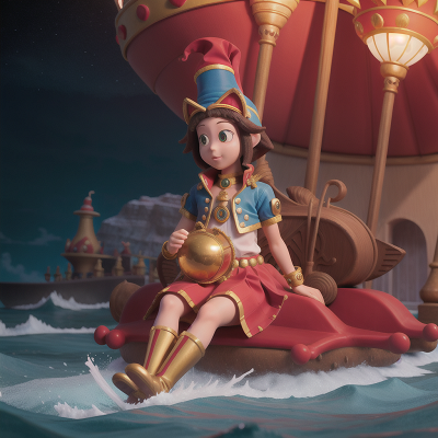 Image For Post Anime, king, sphinx, circus, wizard's hat, submarine, HD, 4K, AI Generated Art