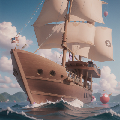 Image For Post Anime, drought, failure, balloon, bus, pirate ship, HD, 4K, AI Generated Art