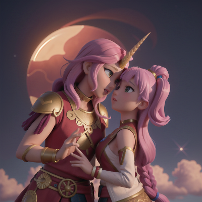 Image For Post Anime, unicorn, tribal warriors, romance, solar eclipse, success, HD, 4K, AI Generated Art