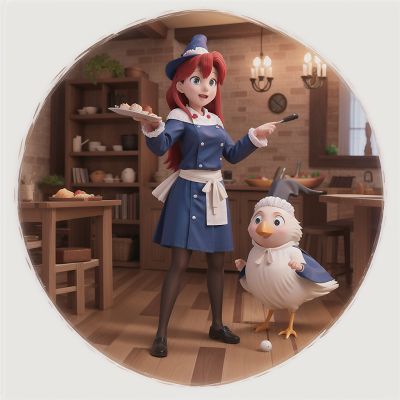 Image For Post Anime, chef, romance, virtual reality, bird, witch, HD, 4K, AI Generated Art