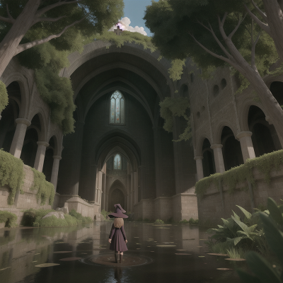 Image For Post | Anime, swamp, cathedral, force field, witch, space, HD, 4K, Anime, Manga - [AI Anime Generator](https://hero.page/app/imagine-heroml-text-to-image-generator/La6u0DkpcDoVzpxUPzlf), Upscaled with [R-ESRGAN 4x+ Anime6B](https://github.com/xinntao/Real-ESRGAN/blob/master/docs/anime_model.md) + [hero prompts](https://hero.page/ai-prompts)