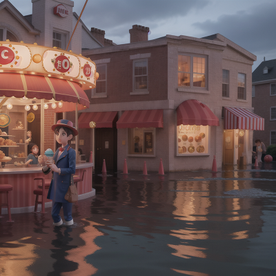 Image For Post Anime, detective, circus, ice cream parlor, flood, submarine, HD, 4K, AI Generated Art