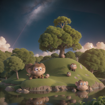 Image For Post Anime, drought, island, space, monkey, park, HD, 4K, AI Generated Art