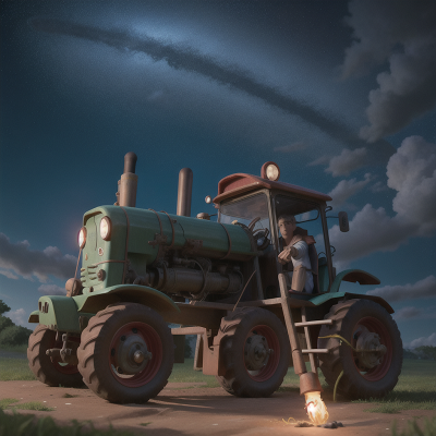 Image For Post Anime, space, map, cursed amulet, tractor, storm, HD, 4K, AI Generated Art