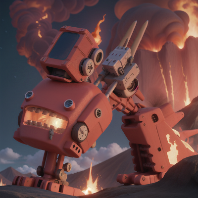 Image For Post Anime, volcano, robot, anger, airplane, angel, HD, 4K, AI Generated Art