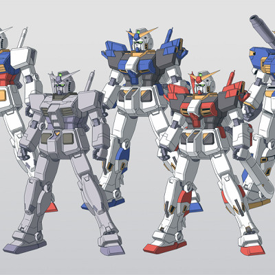Image For Post | Front Row: RX-78-1 Prototype Gundam, RX-78-3 Gundam "G-3", RX-78-5 Gundam "G05", RX-78-7 7th GundamBack Row: RX-78-2 Gundam, RX-78-4 Gundam "G04", RX-78-6 Mudrock Gundam