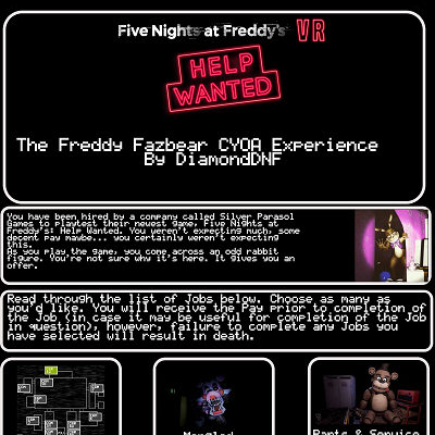 Image For Post Five Nights at Freddy's VR Help Wanted CYOA (by DiamondDNF)