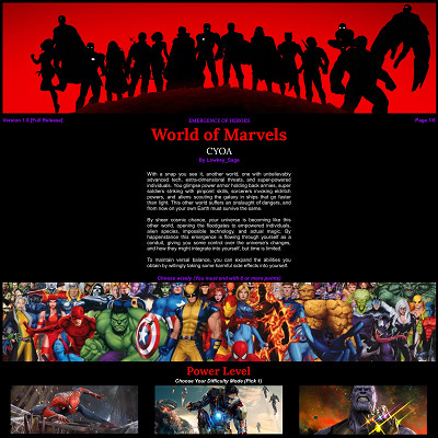 Image For Post World of Marvels CYOA V1.0