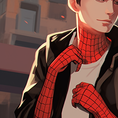 Image For Post | Spiderman and Gwen, high-contrast shadows, standing against a fiery sunset. spiderman and gwen matching pfp pfp for discord. - [matching spiderman pfp, aesthetic matching pfp ideas](https://hero.page/pfp/matching-spiderman-pfp-aesthetic-matching-pfp-ideas)