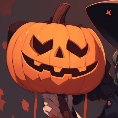 Image For Post Hallowed Pumpkin Duo - cute halloween matching pfp left side