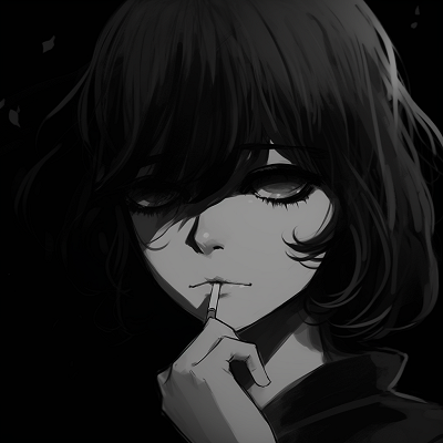 Image For Post | Blend of gothic and anime art styles in a female avatar, intricate details in grayscale. anime pfp dark aesthetic for females pfp for discord. - [anime pfp dark aesthetic Collection](https://hero.page/pfp/anime-pfp-dark-aesthetic-collection)