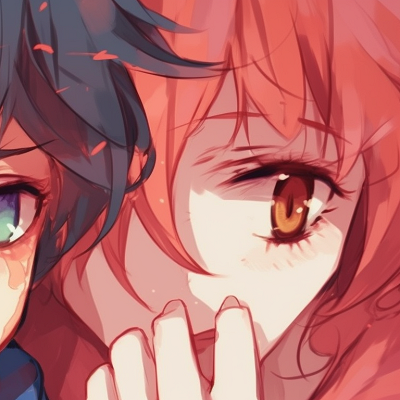 Image For Post | Two characters, space themed background and gleaming star in eyes, foreheads touching. charming matching anime pfp for couples pfp for discord. - [matching anime pfp for couples, aesthetic matching pfp ideas](https://hero.page/pfp/matching-anime-pfp-for-couples-aesthetic-matching-pfp-ideas)