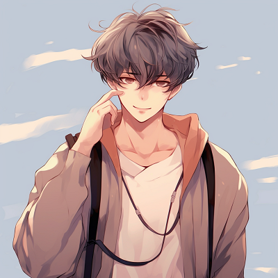 Image For Post | A fetching anime boy in casual clothes, minimalist lines with soft pastel tones. aesthetic anime male pfp pfp for discord. - [Anime Male PFP Collections](https://hero.page/pfp/anime-male-pfp-collections)
