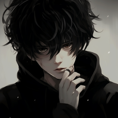 Image For Post | Anime boy depicted in grayscale, emphasizing the stark contrast between light and darkness. anime boy pfp aesthetic in black pfp for discord. - [Anime Boy PFP Aesthetic Selection](https://hero.page/pfp/anime-boy-pfp-aesthetic-selection)