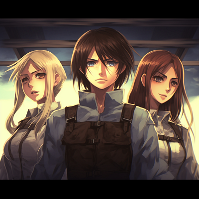 Image For Post | Profile view of the Attack on Titan Trio, poised for battle and dynamic composition. anime trio matching pfp pfp for discord. - [Anime Trio PFP](https://hero.page/pfp/anime-trio-pfp)