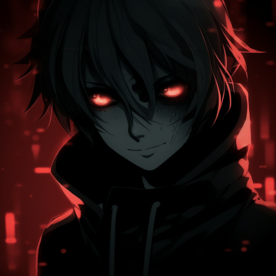 Image For Post | Anime character with piercing red eyes against a dark background, use of vibrant red on monochrome. aesthetic black pfp anime pfp for discord. - [Black PFP Anime Collections](https://hero.page/pfp/black-pfp-anime-collections)