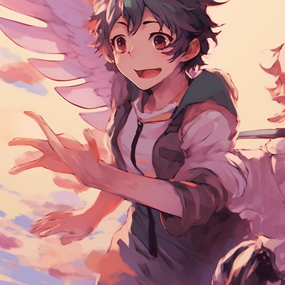 Image For Post | Two characters in flight, wings spread, with vibrant hues and airy atmosphere. trending matching pfps for friends pfp for discord. - [matching pfp friends, aesthetic matching pfp ideas](https://hero.page/pfp/matching-pfp-friends-aesthetic-matching-pfp-ideas)
