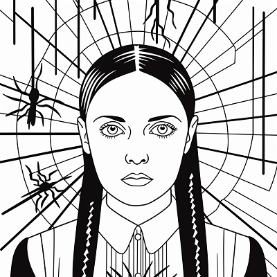 Image For Post Wednesday Addams with Spider - Wallpaper