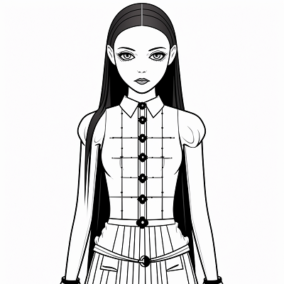 Image For Post | Featuring Wednesday Addams in her signature look; focused on hatching and cross-hatching techniques. printable coloring page, black and white, free download - [Wednesday Addams Coloring Pictures Pages ](https://hero.page/coloring/wednesday-addams-coloring-pictures-pages-fun-and-creative)