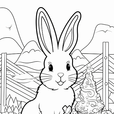 Image For Post Bunny Enjoying Carrots - Printable Coloring Page