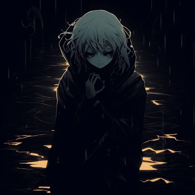 Image For Post Cloaked Figure in Darkness - mysterious black anime pfp