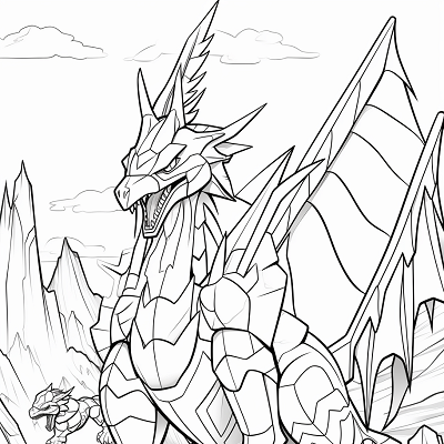 Image For Post | The mighty Dialga drawn with clear lines and intricate detailing. printable coloring page, black and white, free download - [Cool Drawings of Pokemon Coloring Pages ](https://hero.page/coloring/cool-drawings-of-pokemon-coloring-pages-kids-and-adults-fun)