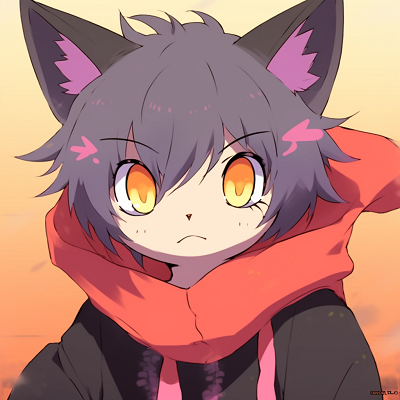 Image For Post | Blushing Cat Boy profile, drawn with bold lines and bold, vibrant colors. adorable anime cat boy pfp - [Anime Cat PFP Universe](https://hero.page/pfp/anime-cat-pfp-universe)