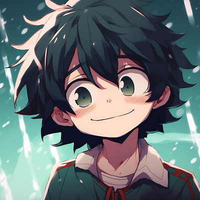 Image For Post | Izuku Midoriya, also known as Deku, with a wide smile, soft shading, and bright colors. catchy anime pfp selections - [Best Anime PFP](https://hero.page/pfp/best-anime-pfp)