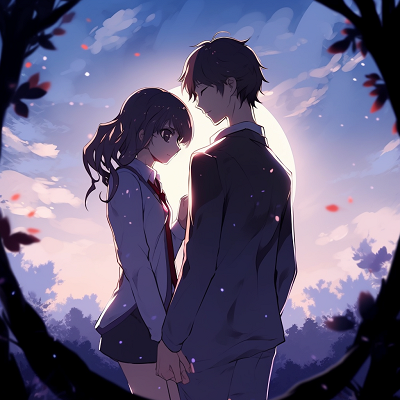 Image For Post | An anime couple gazing at the star-filled sky, rich color contrasts and fine detail on the starry night. cool anime couple pfp - [Anime Couple pfp](https://hero.page/pfp/anime-couple-pfp)