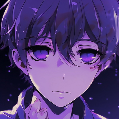 Image For Post | Anime boy with magnetizing purple eyes, fine details on the irises. eye-catching purple anime boys - [Expert Purple Anime PFP](https://hero.page/pfp/expert-purple-anime-pfp)