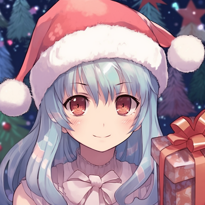 Image For Post Christmas Anime Girl with Gifts - cute christmas anime pfp