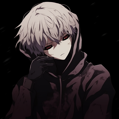Image For Post | A silhouette of Kaneki Ken from Tokyo Ghoul, with his signature mask and a monochrome theme. aesthetic anime characters pfp - [anime characters pfp Top Rankings](https://hero.page/pfp/anime-characters-pfp-top-rankings)