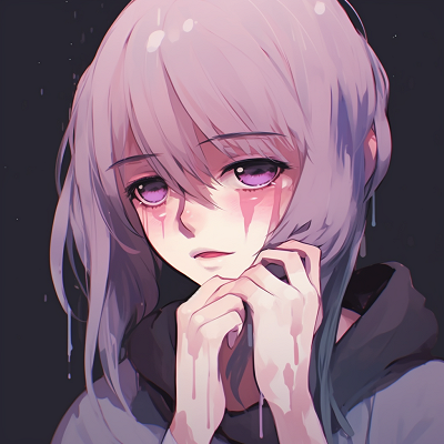 Image For Post | Anime girl with a tear rolling down, use of soft pastel colors and unique highlighting. aesthetic anime girl with sad pfp - [Sad PFP Anime](https://hero.page/pfp/sad-pfp-anime)